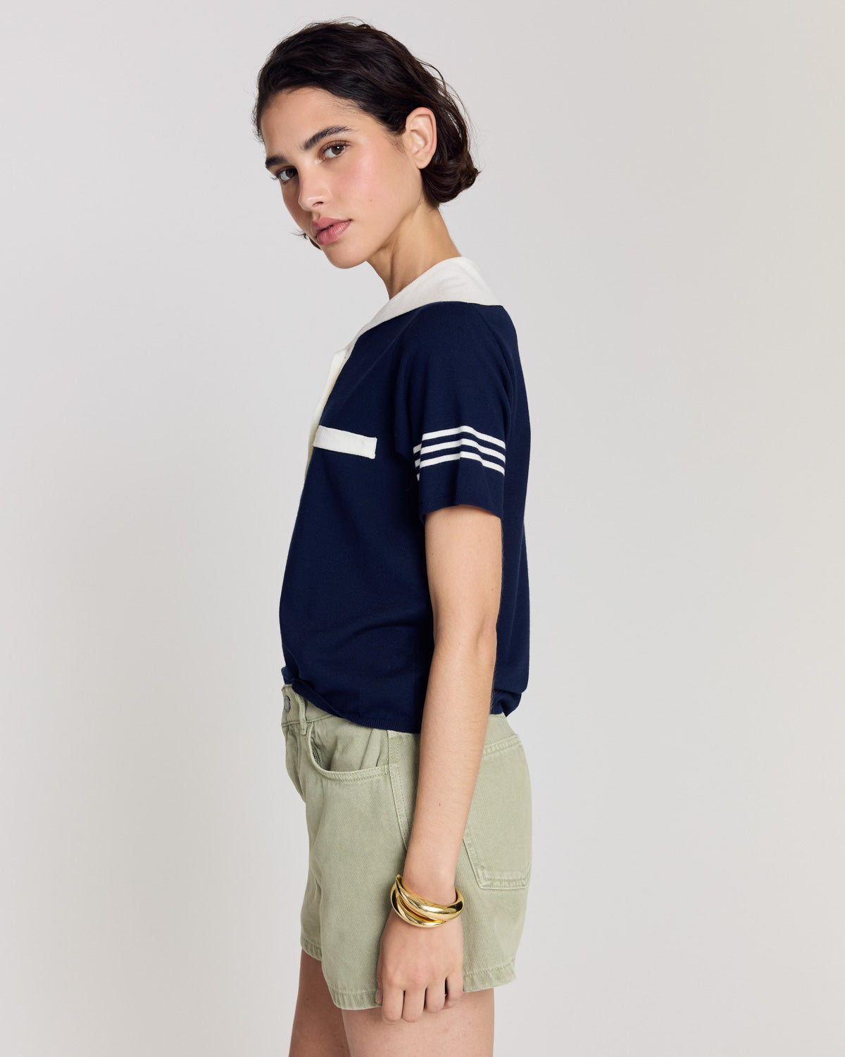 Polo Milan navy blue and white