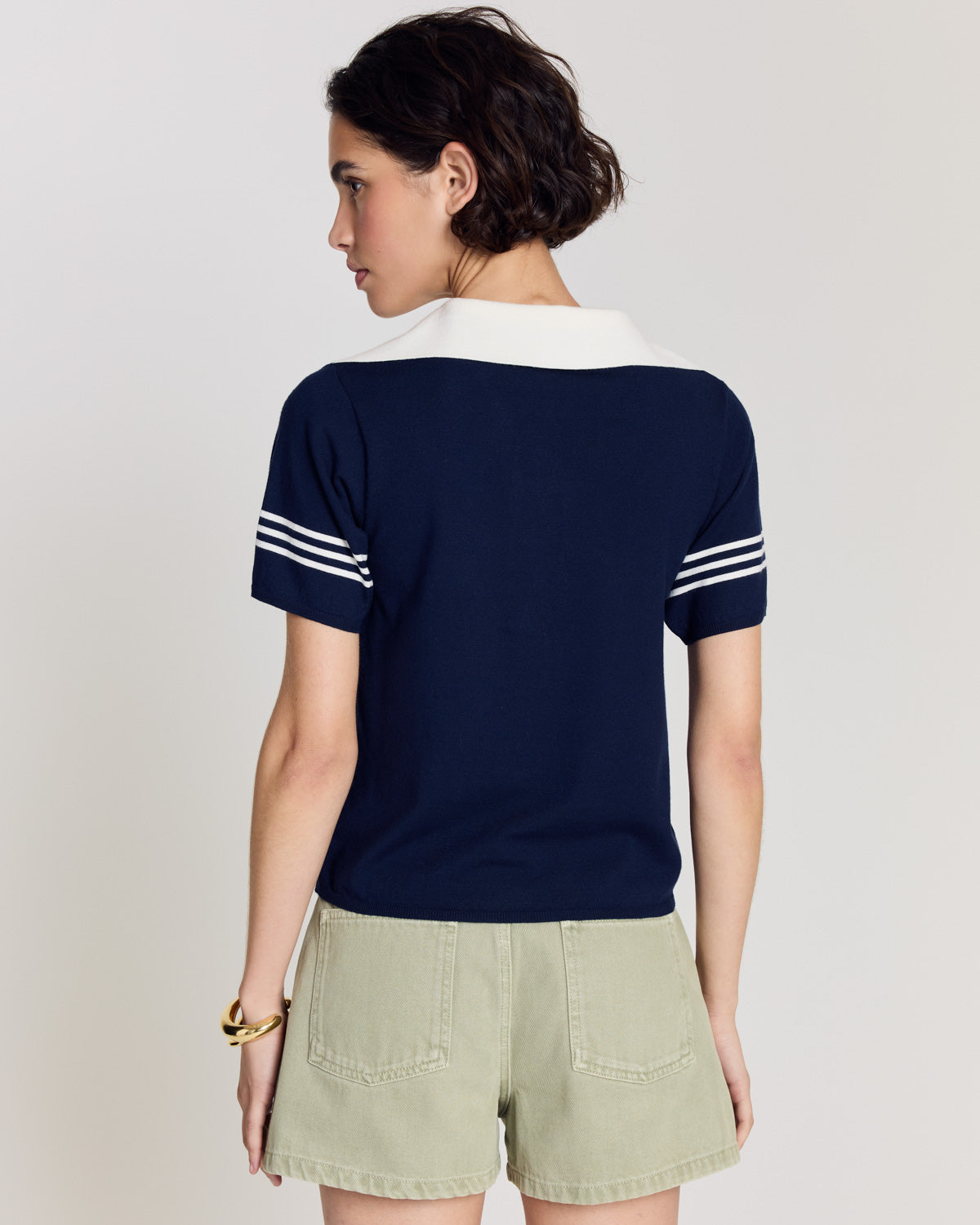 Polo Milan navy blue and white