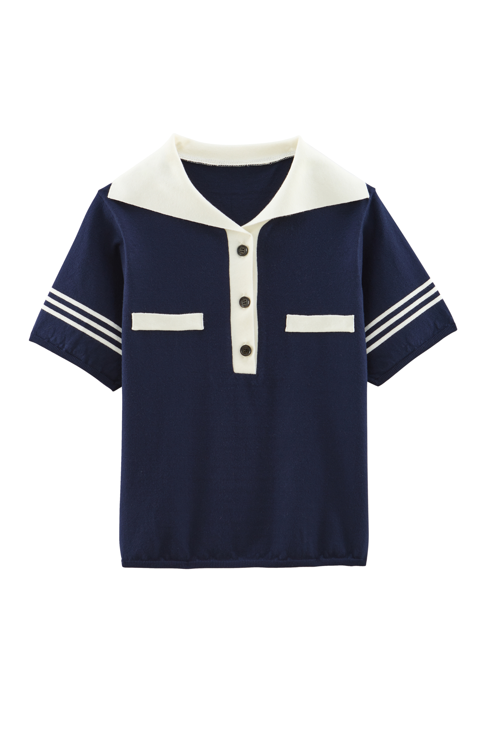 Polo Milan navy blue and white