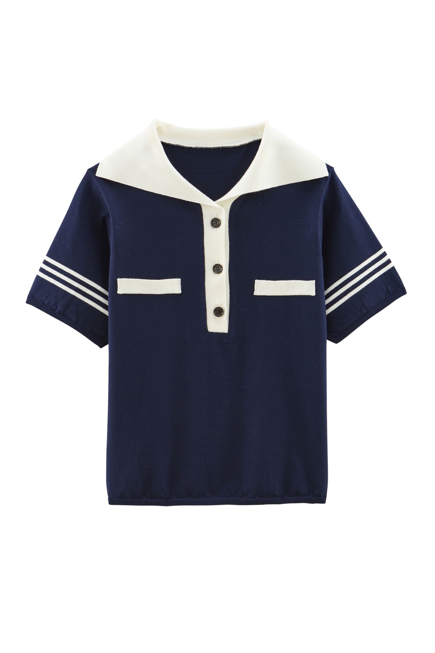 Polo Milan bleu marine et blanc