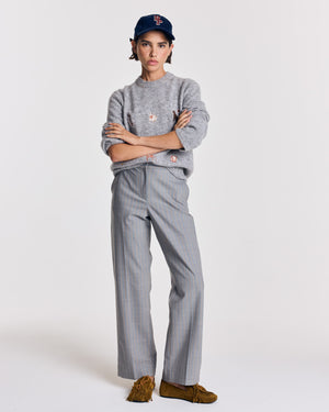 Pantalon Orlando rayures gris et beige