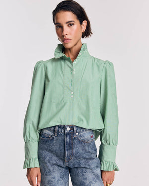 Blouse Source rayures vertes et écrues