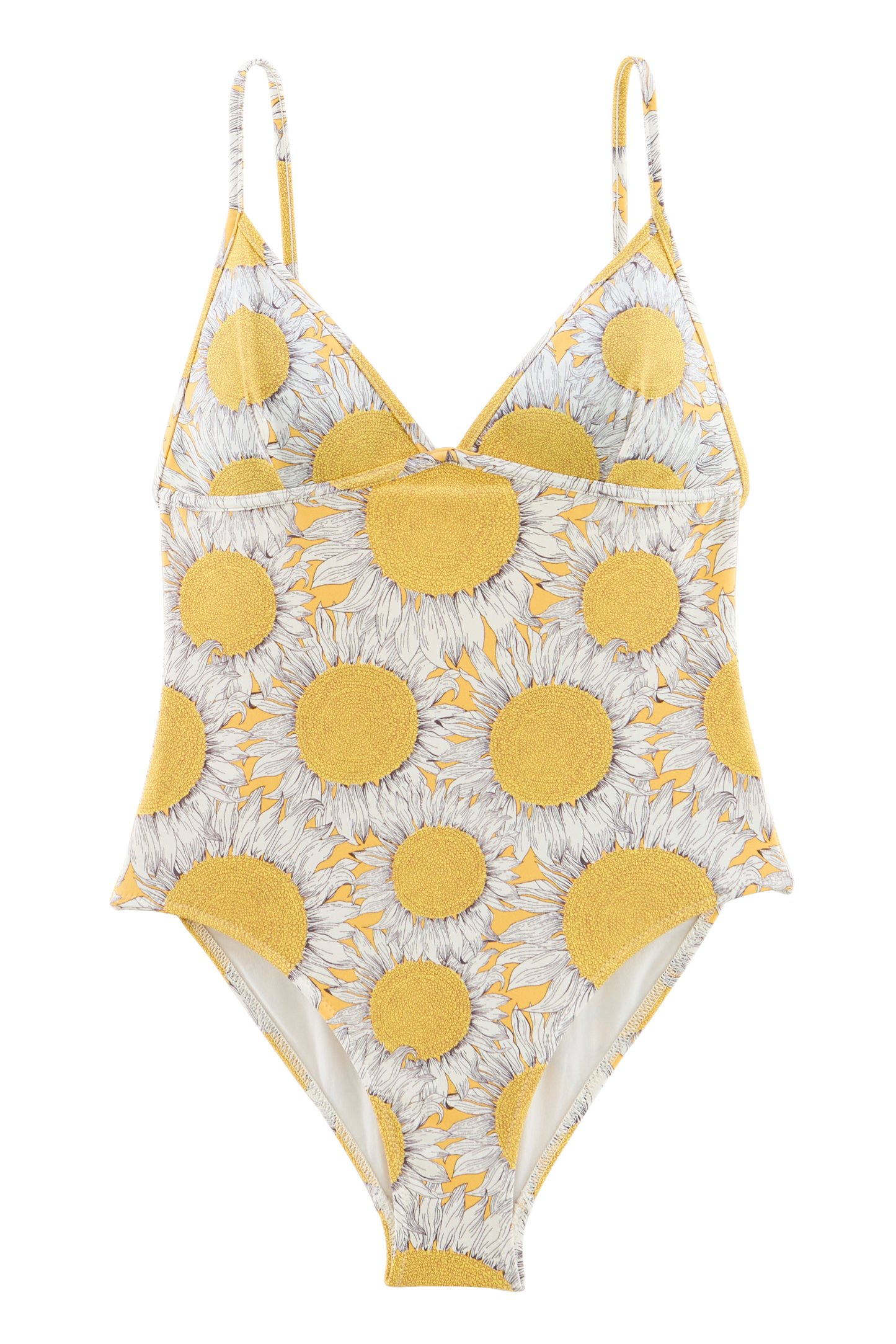 Aline swimsuit with yellow Liberty sunflowers print
