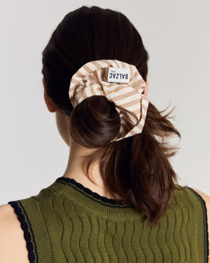 XL Billy scrunchie, orange, blue and off-white stripes