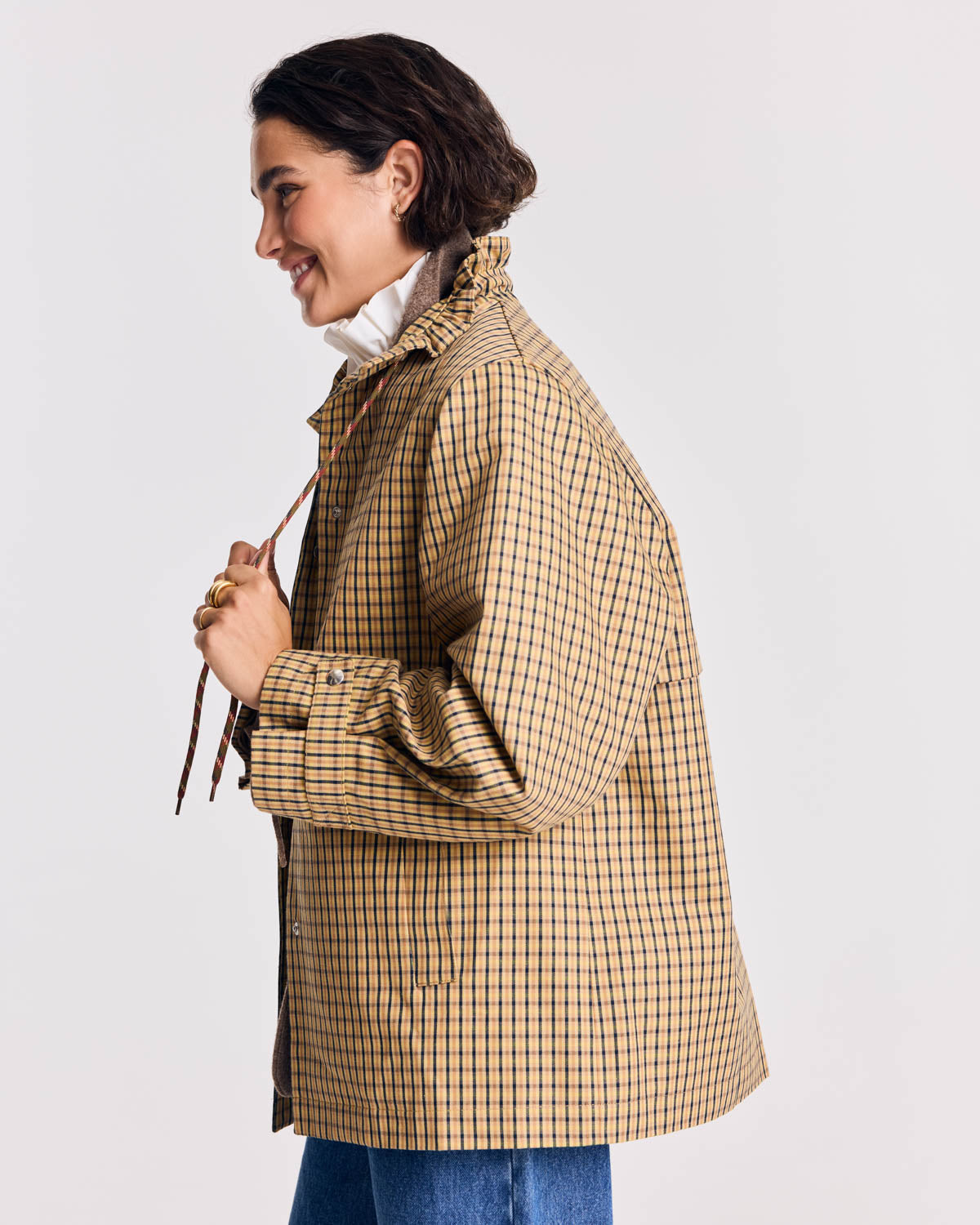 Veste Owen carreaux ocre et marine