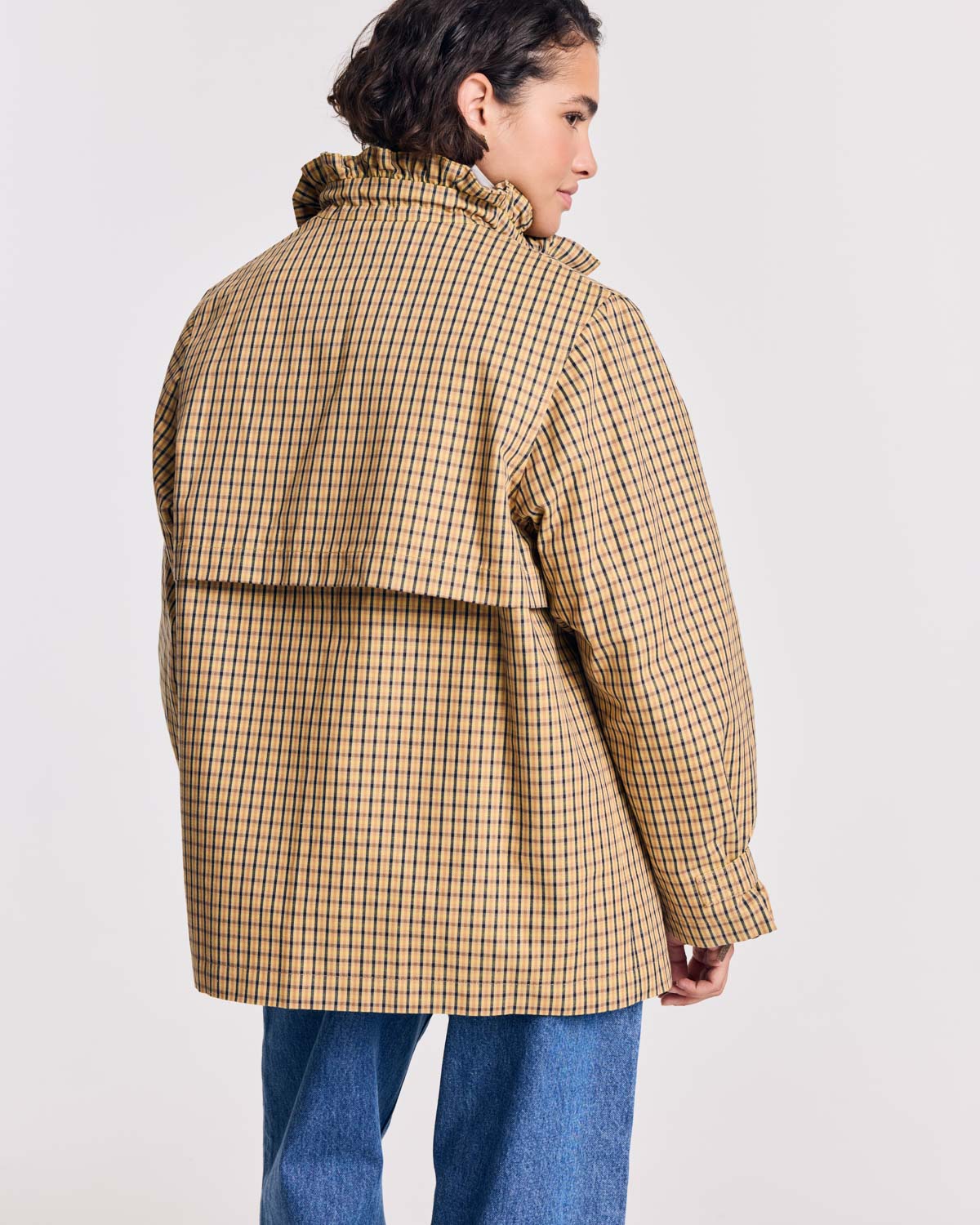 Veste Owen carreaux ocre et marine