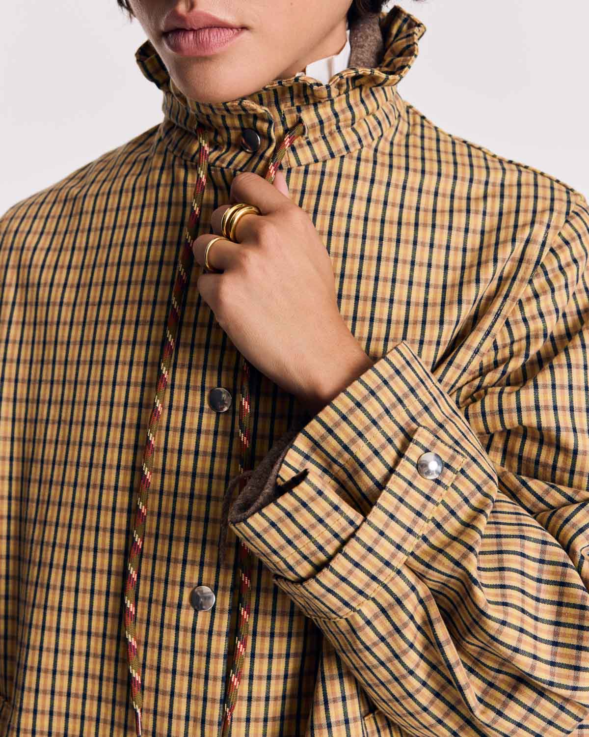 Veste Owen carreaux ocre et marine