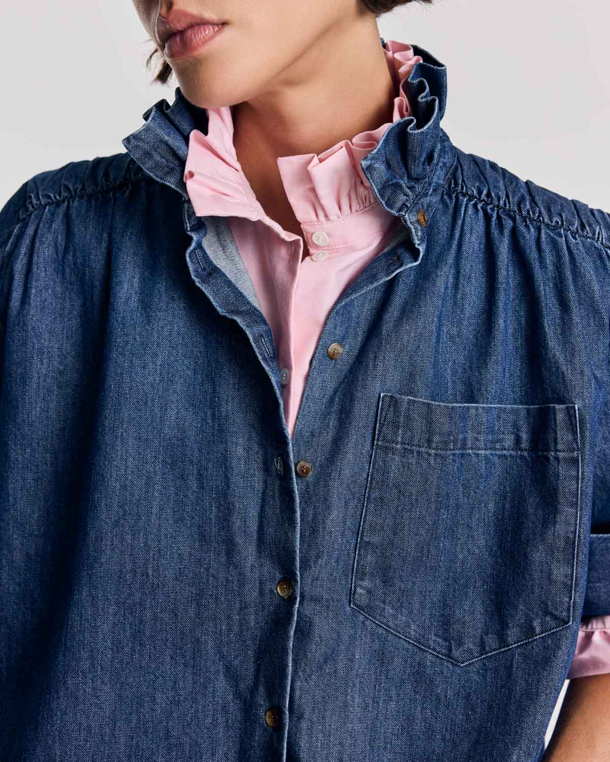 Chemise Léonor bleu chambray foncé