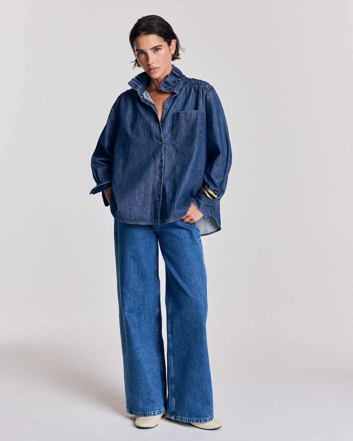 Chemise Léonor bleu chambray foncé