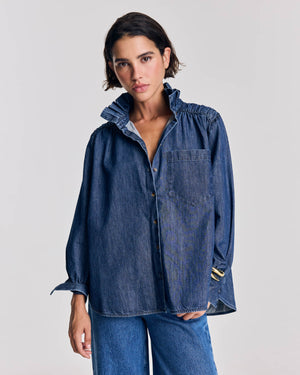 Chemise Léonor bleu chambray foncé