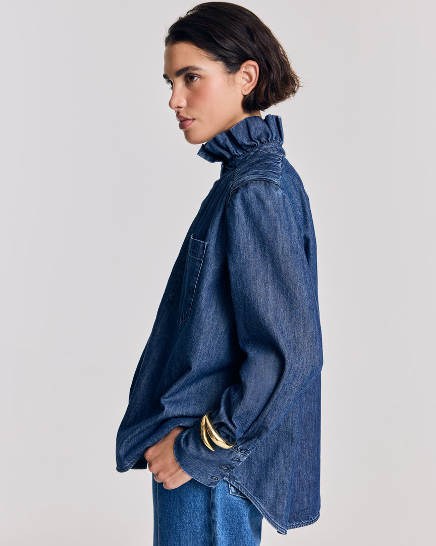 Chemise Léonor bleu chambray foncé
