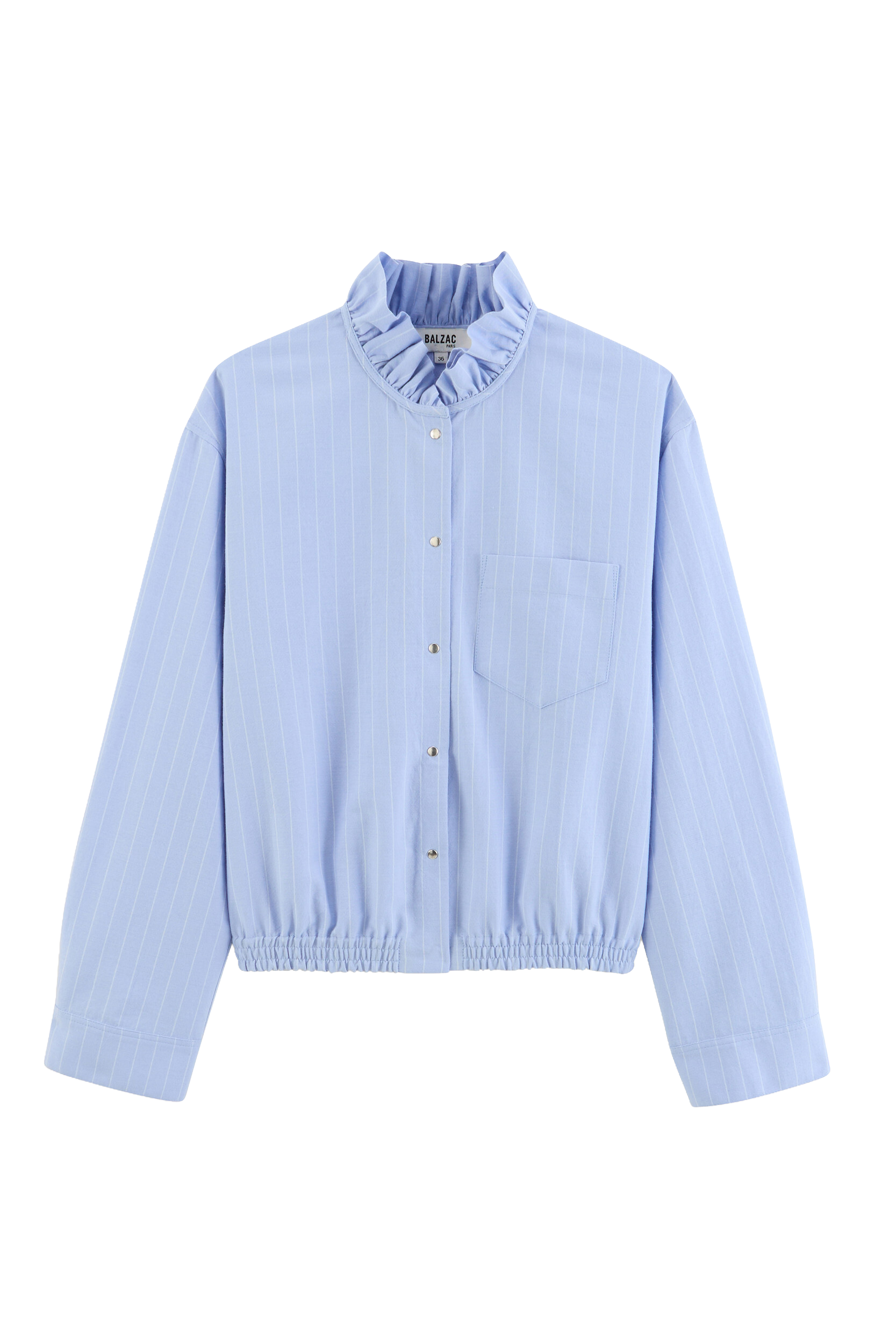Shirt Louison stripes blue lavande and white