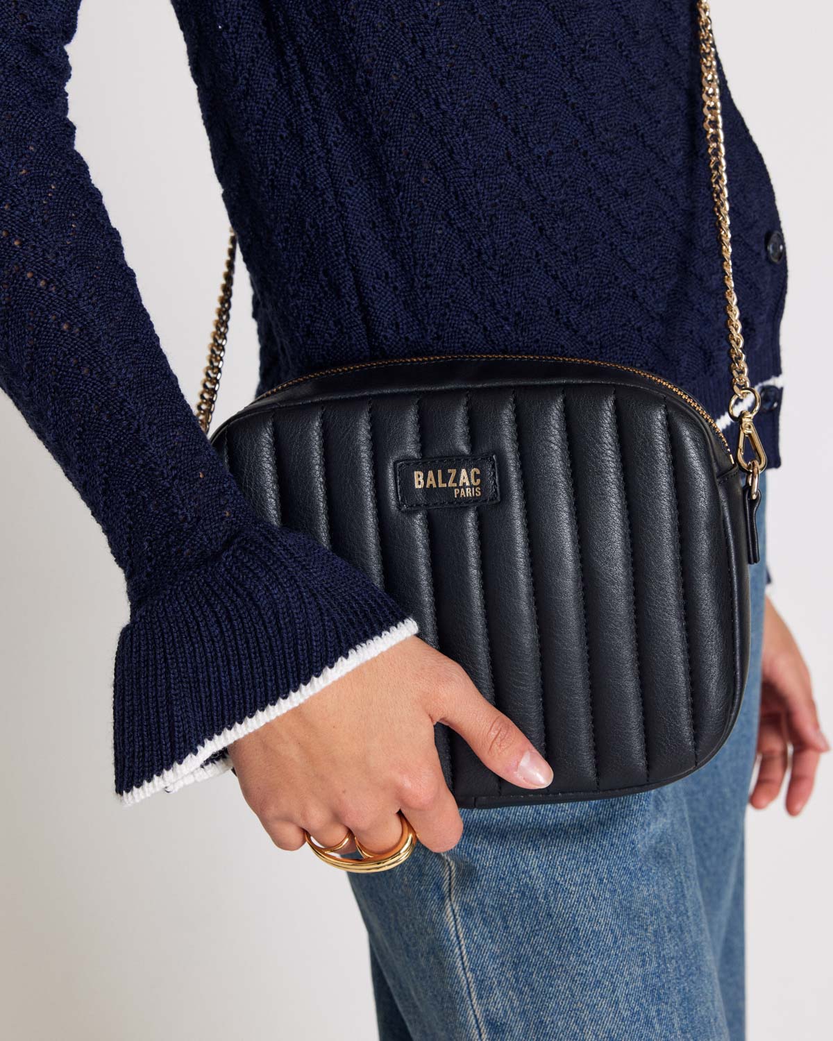 Bag César chaine black smooth