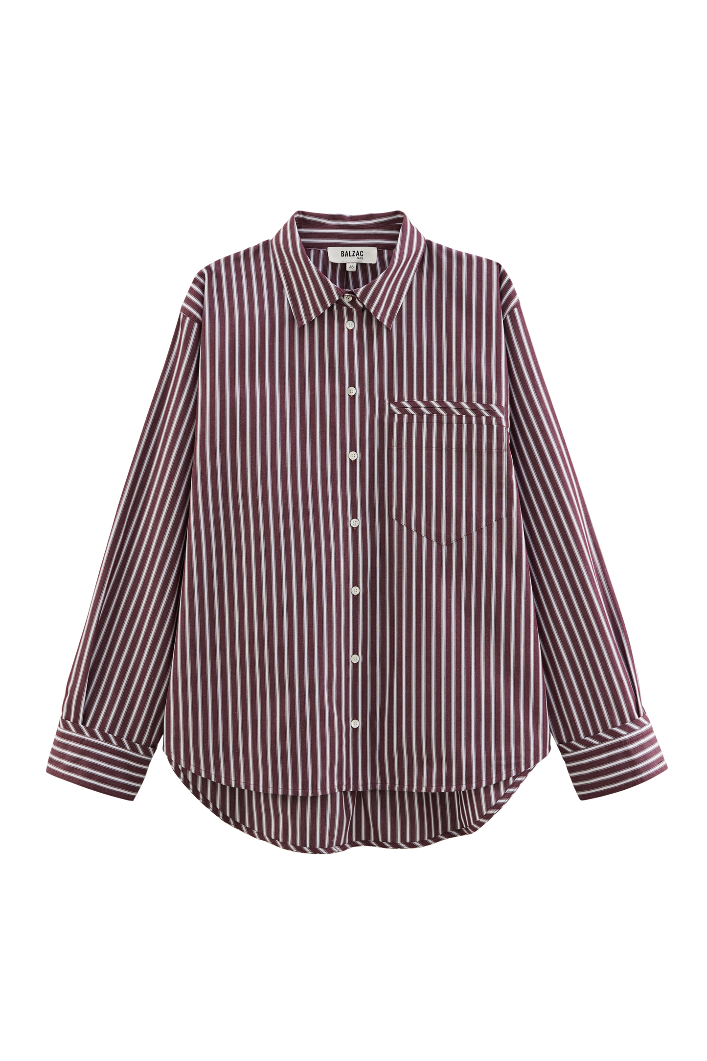 Stanislas shirt with plum stripes