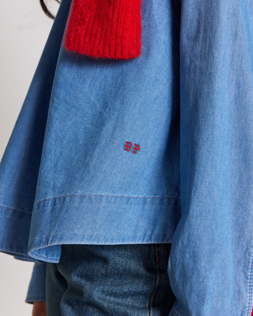 Zoelie blue chambray blouse