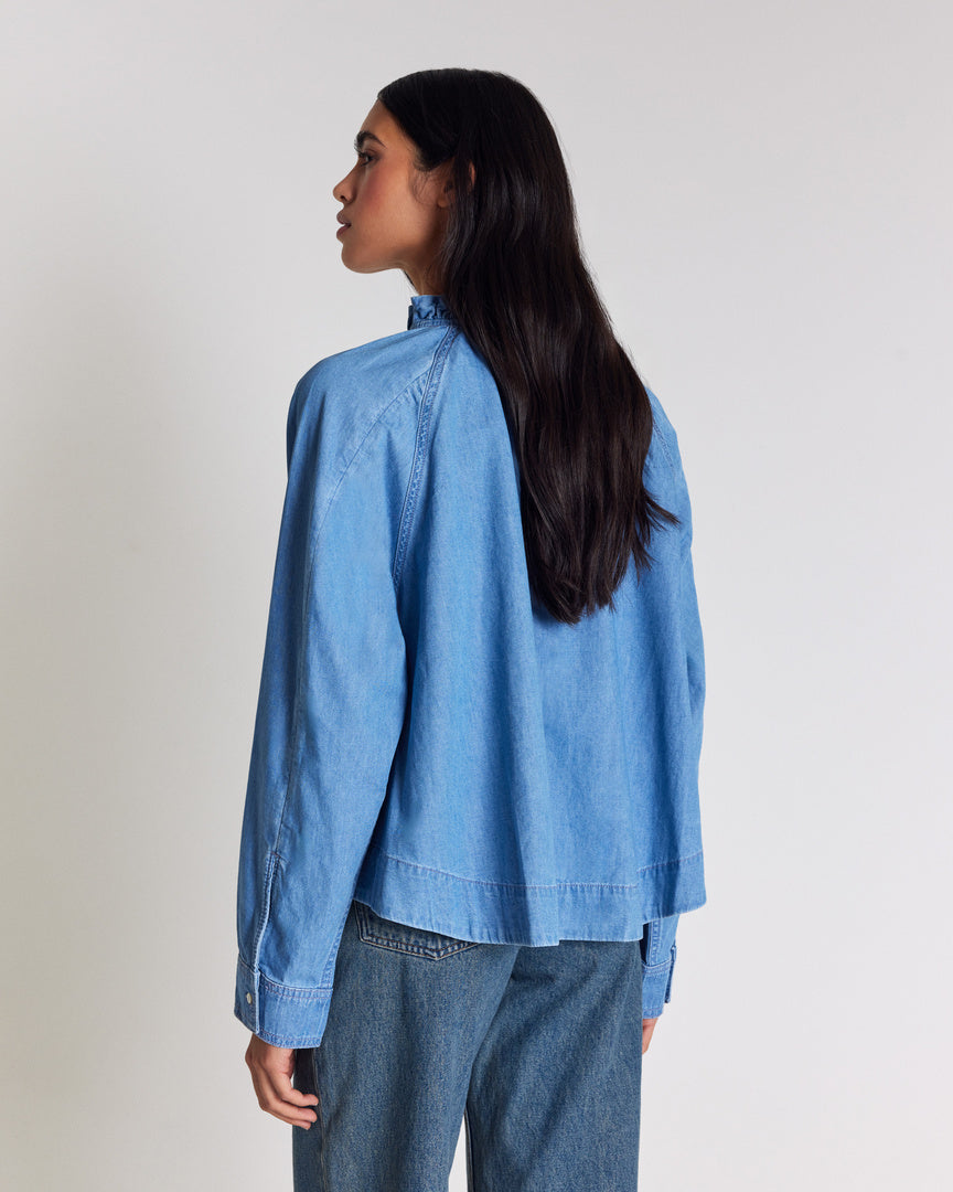 Zoelie blue chambray blouse