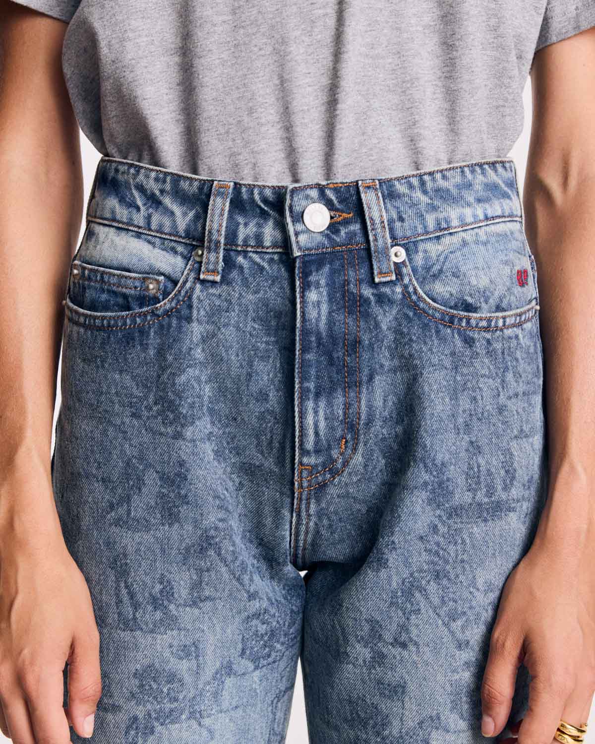 Jean Leonard imprimé Toile de jeu bleu vintage