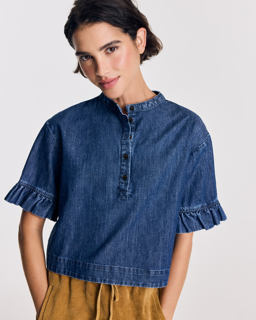 Blouse Constantine bleu chambray foncé