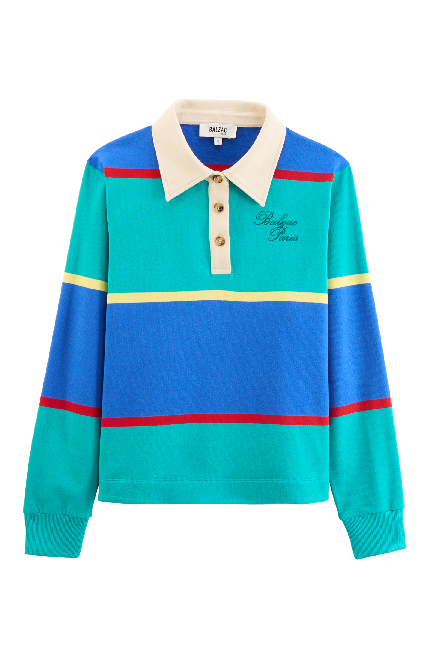 Sweat-shirt Charles rayures bleu et vert