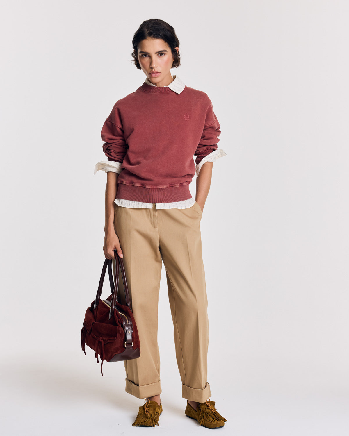 Sweatshirt Virgile sepia red