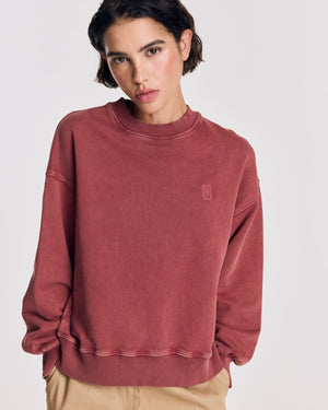Sweat-shirt Virgile rouge sepia