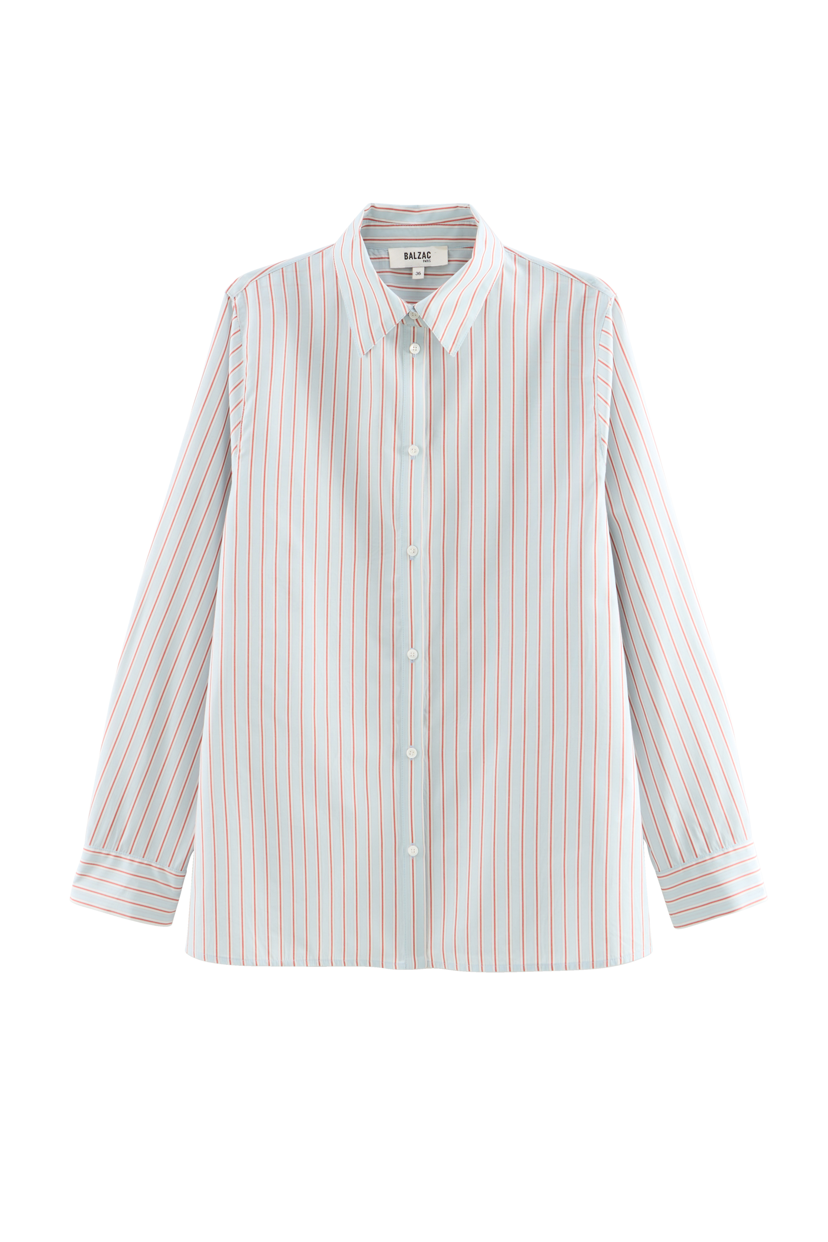 Shirt Liseron stripes red background blue