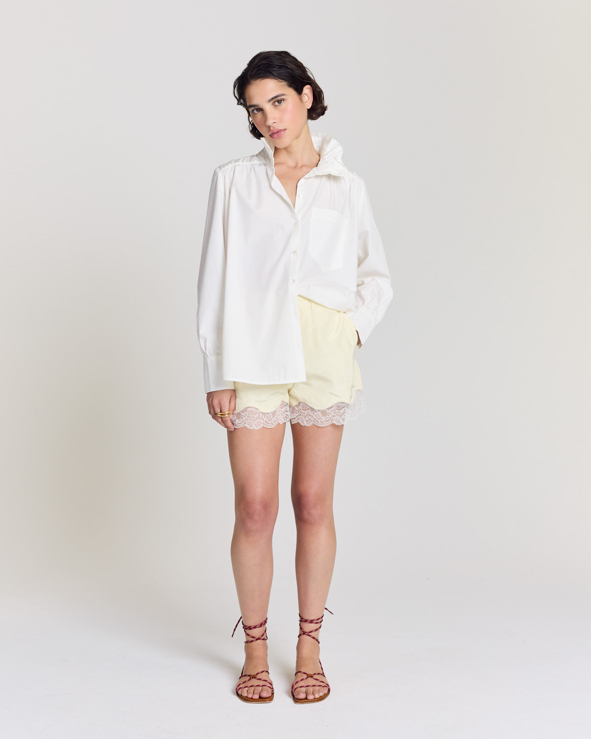 Light yellow Flora shorts