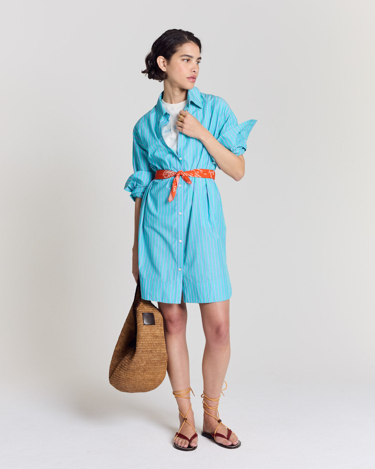 Lowen turquoise striped dress