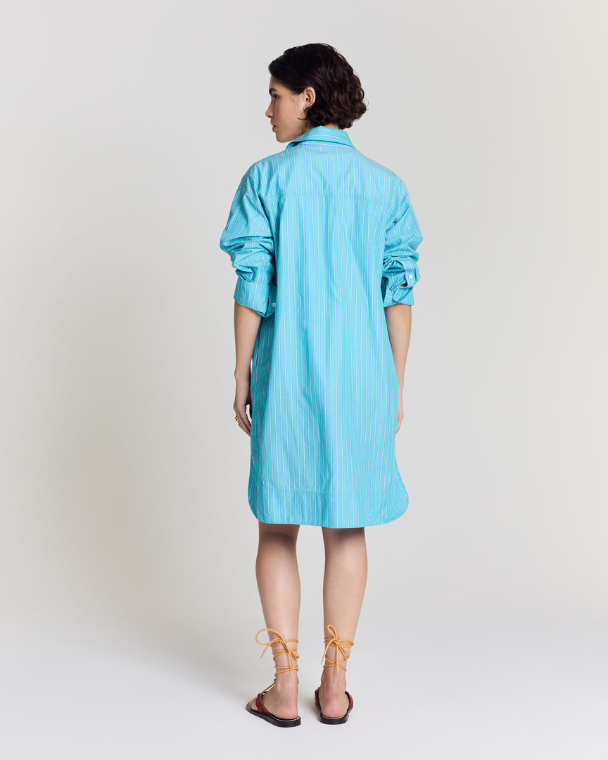 Lowen turquoise striped dress