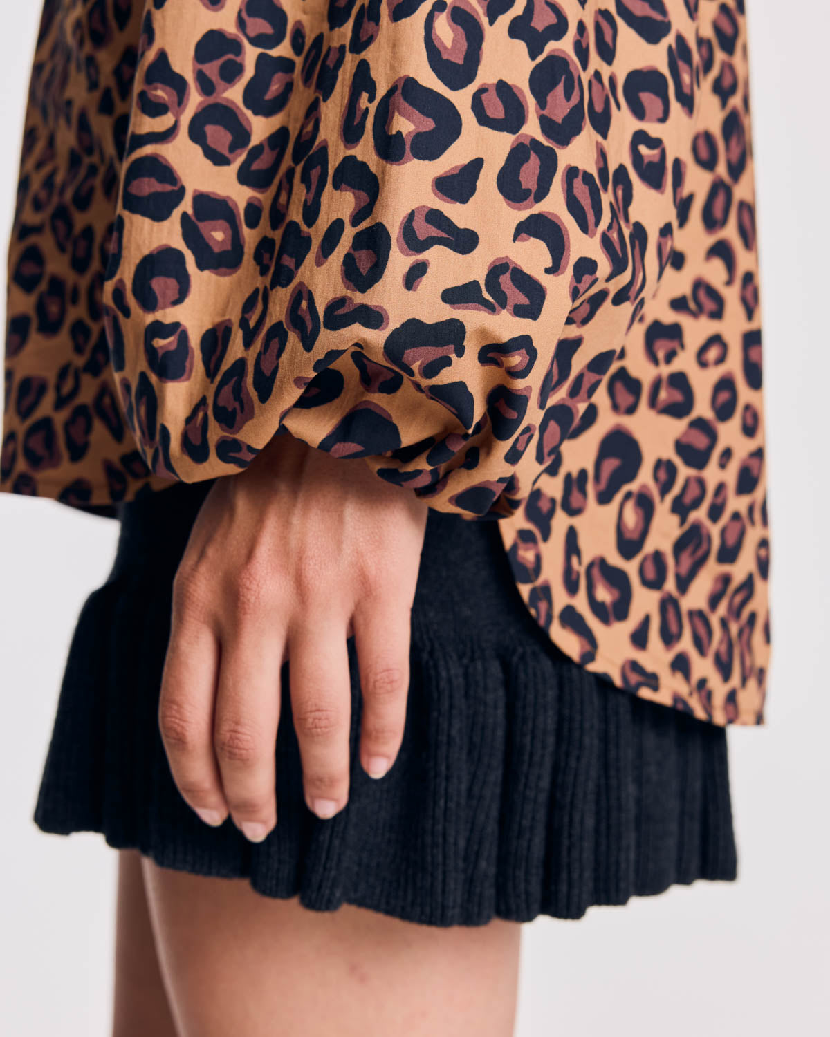 Blouse Camille léopard et rayures bleu