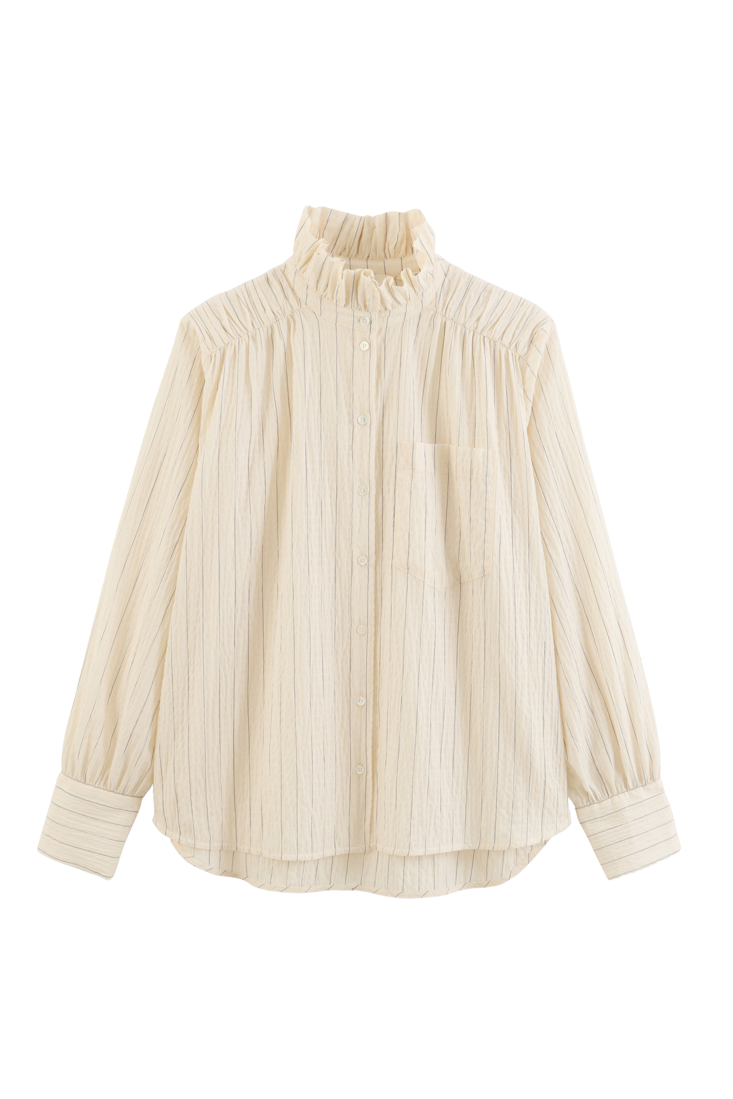 Chemise Léonor rayures écru et marine