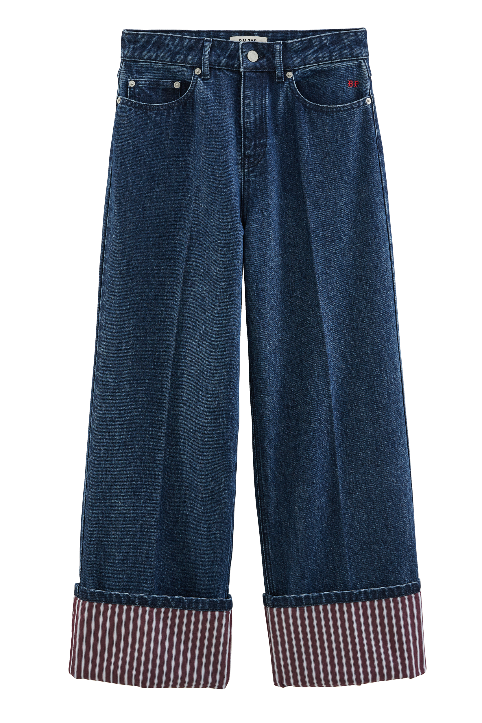 Jeans Aymeric blue indigo and stripes plum