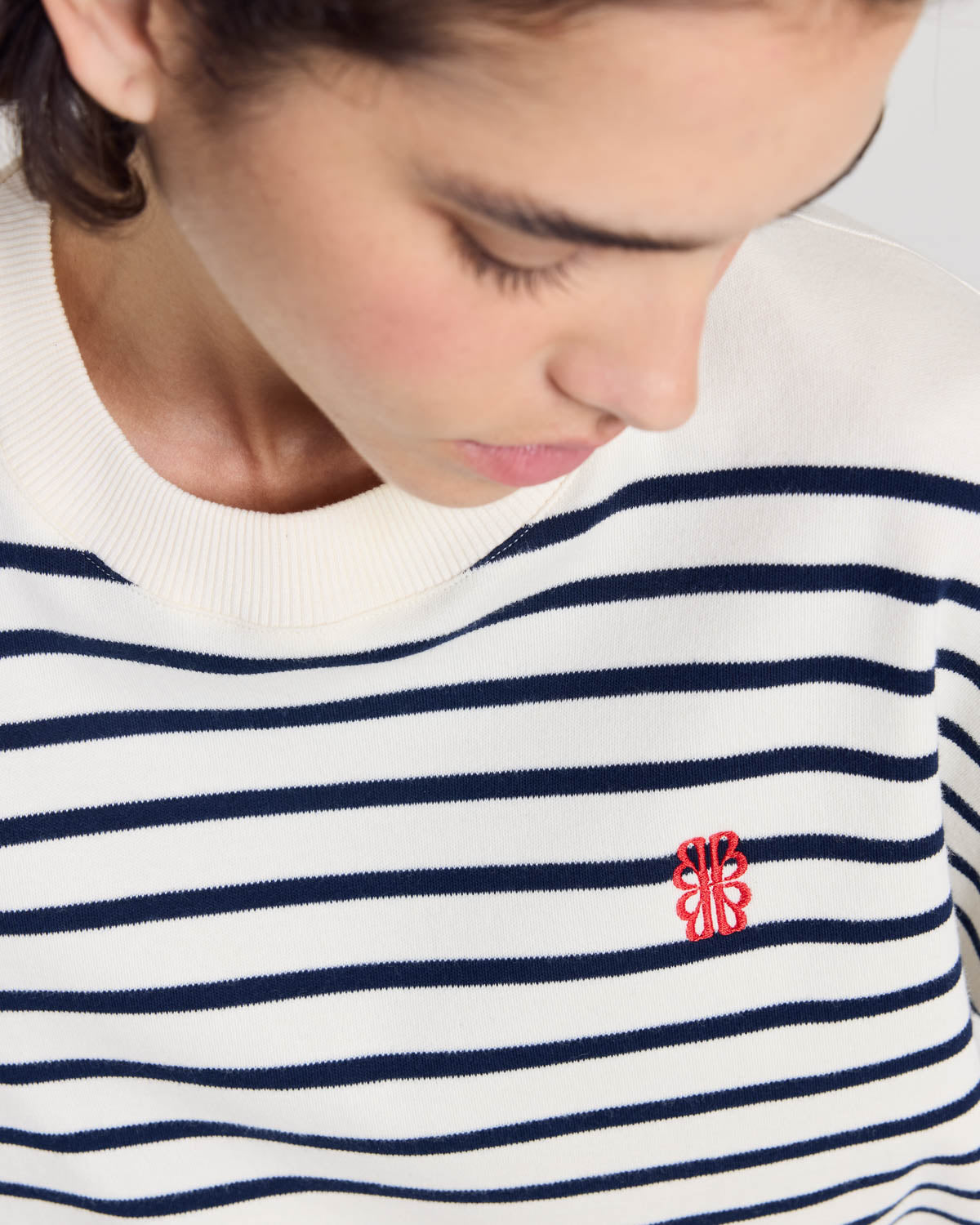 Tee Shirt Lucien rayures bleu marine et blanc