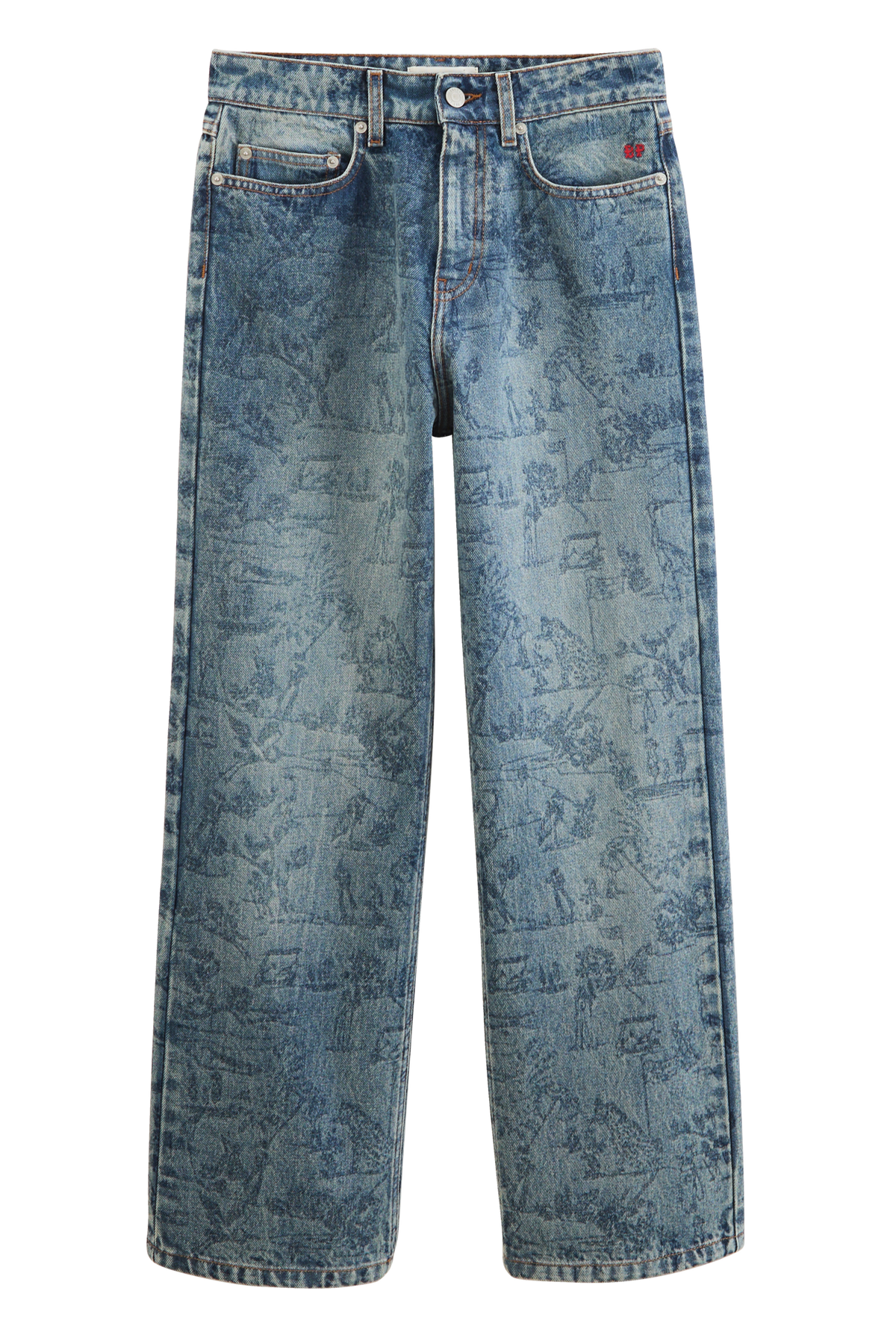 Jean Leonard imprimé Toile de jeu bleu vintage