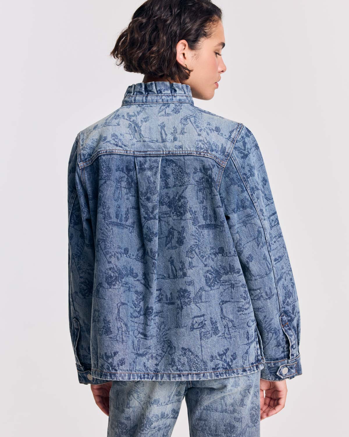 Vareuse Cyrius printed Toile of combination blue vintage