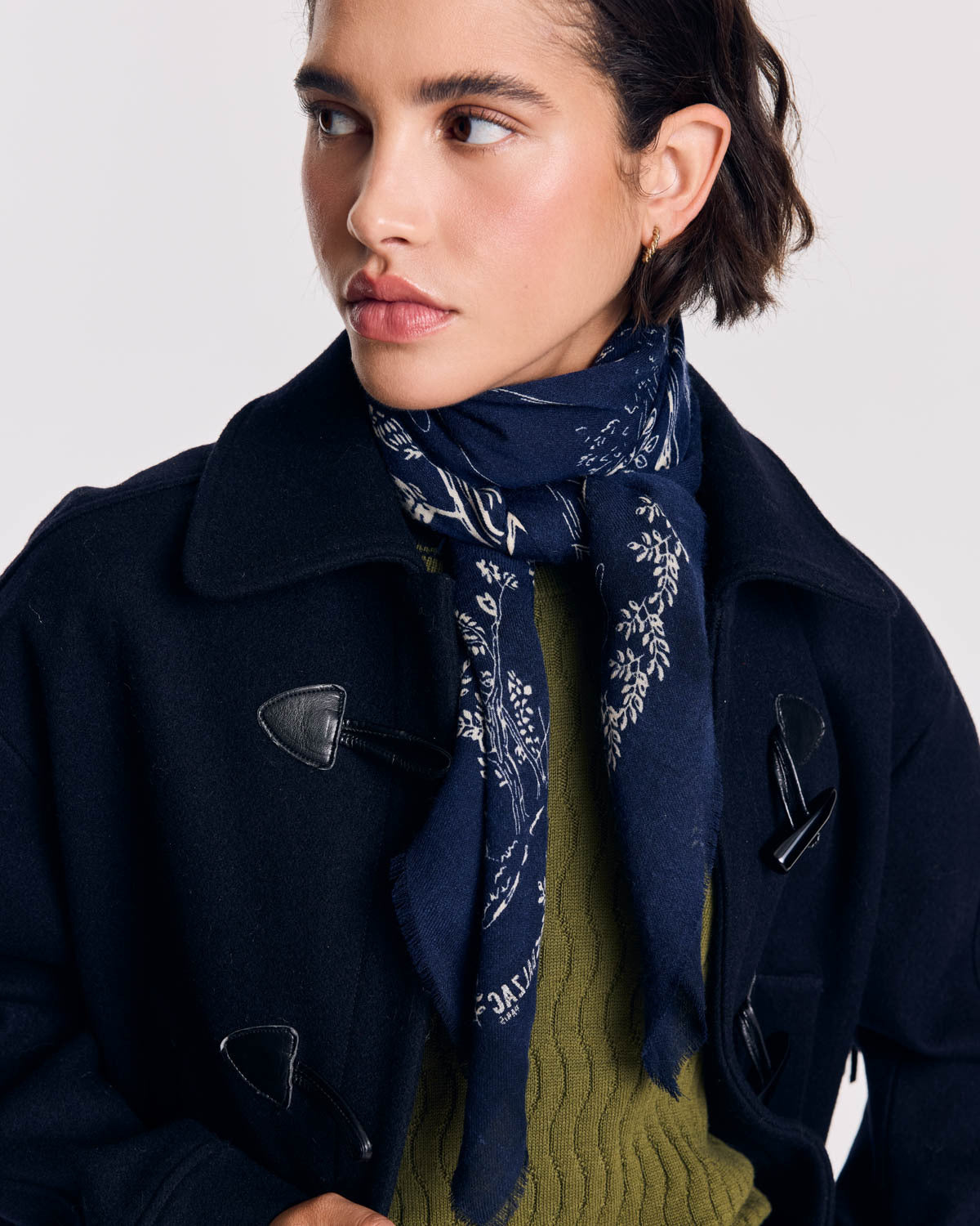 Scarf Noam navy blue game canvas