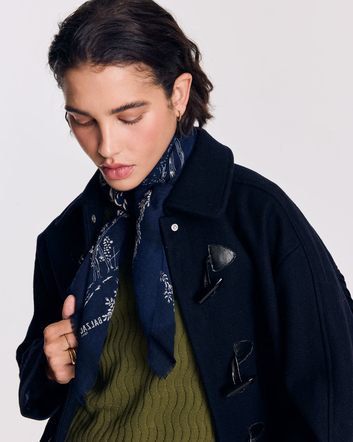 Scarf Noam navy blue game canvas