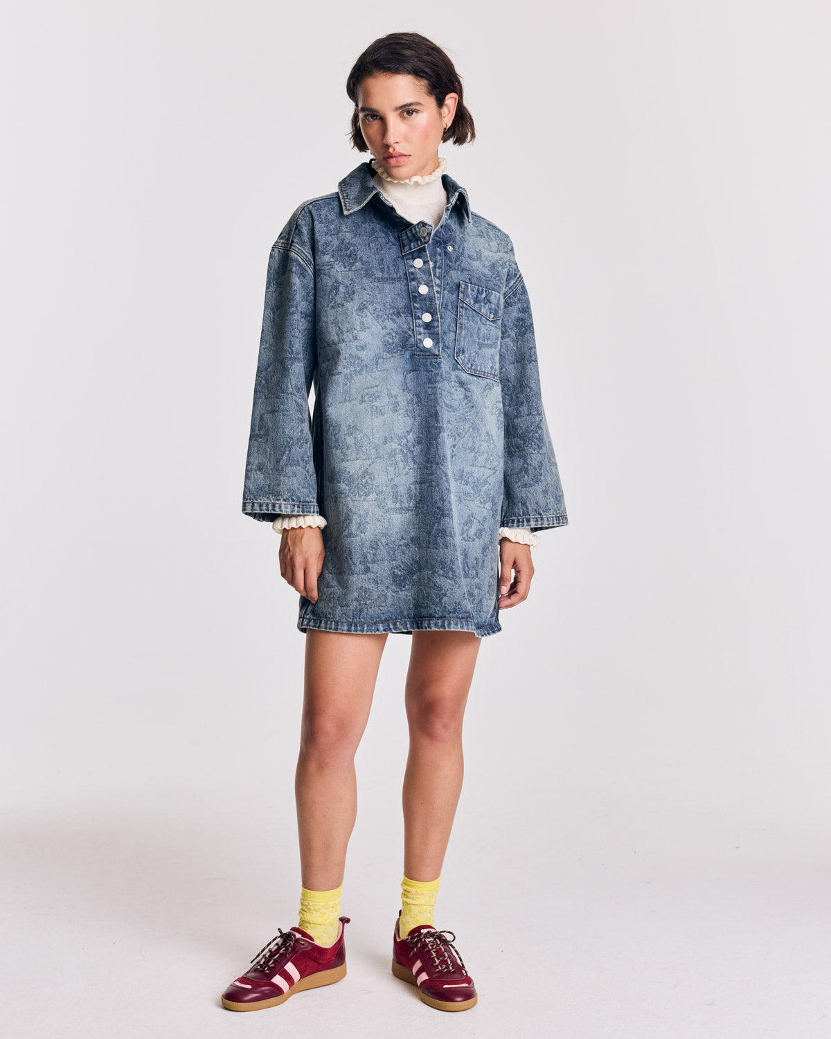 Dress Liva printed Toile of combination blue vintage