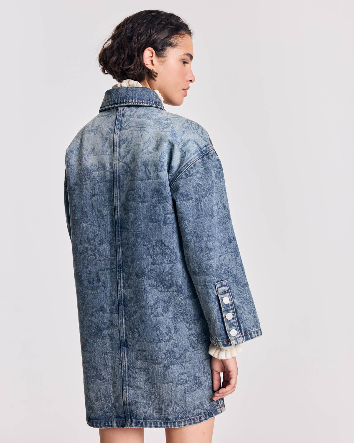 Dress Liva printed Toile of combination blue vintage