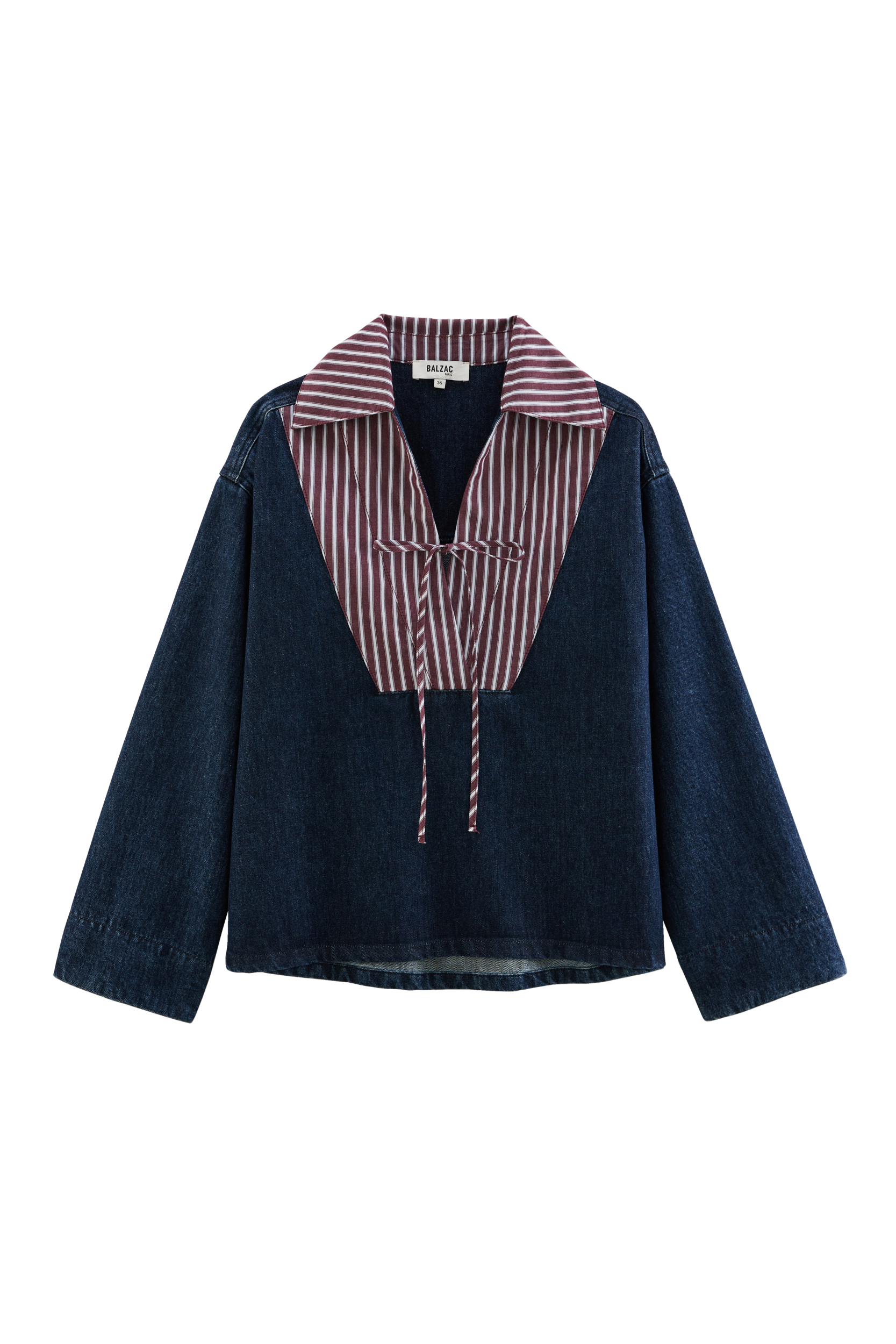 Vareuse Hilaire blue indigo and stripes plum