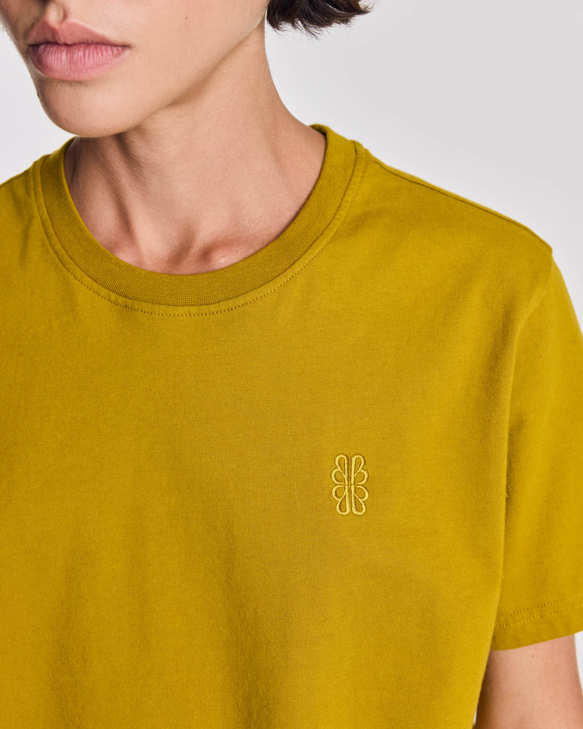Ochre embroidered Bree T-shirt