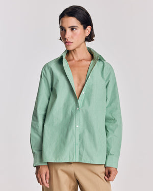 Chemise Liseron rayures vert et écru