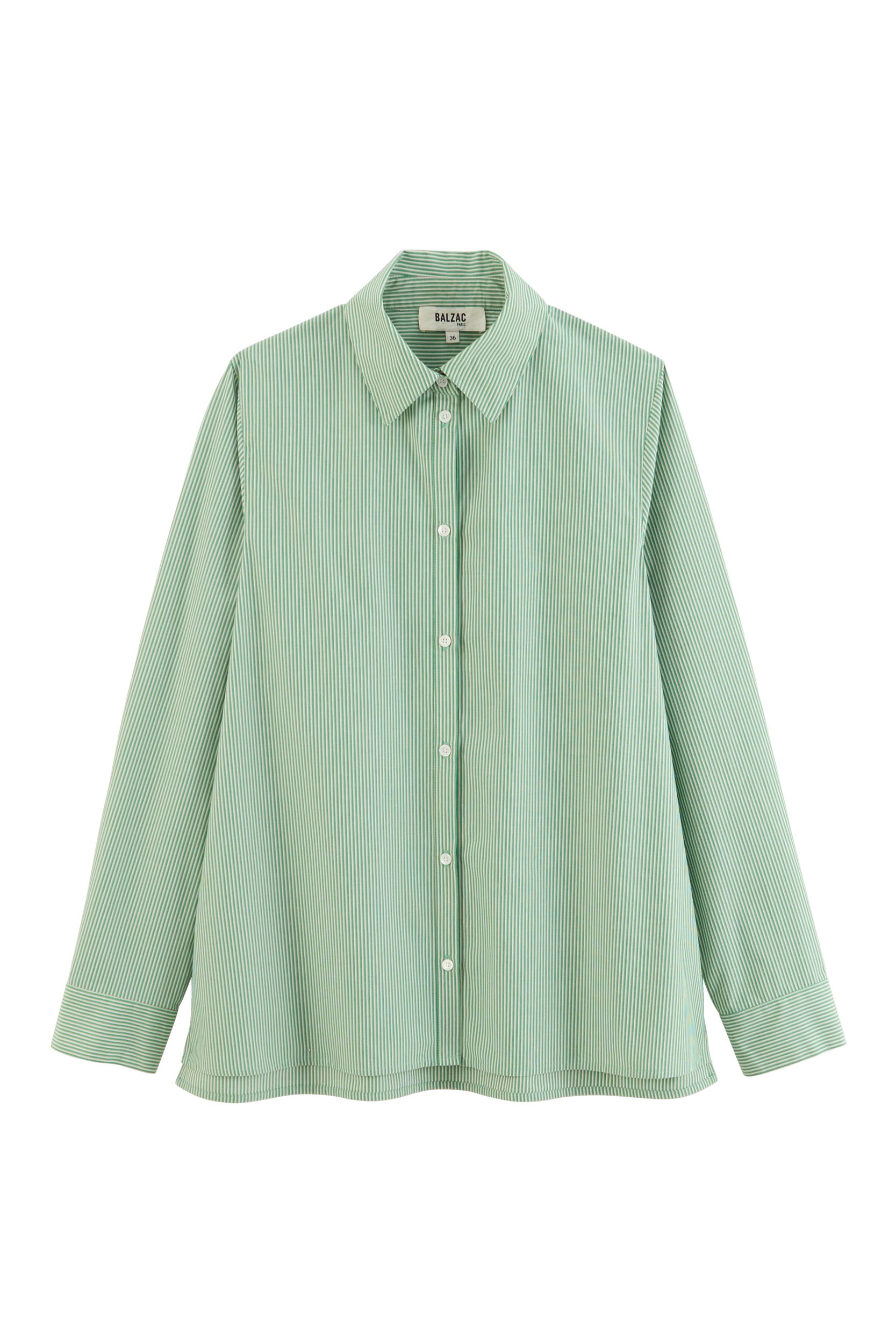 Shirt Liseron stripes green and ecru