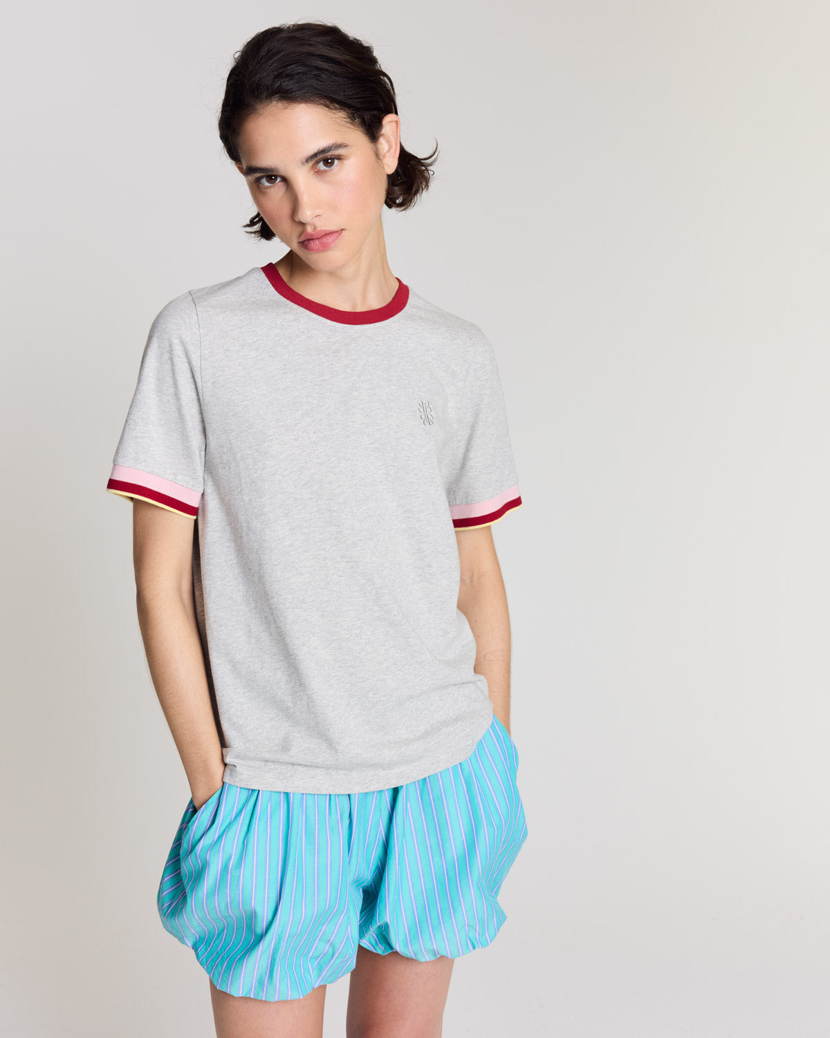 Tom grey and red T-shirt