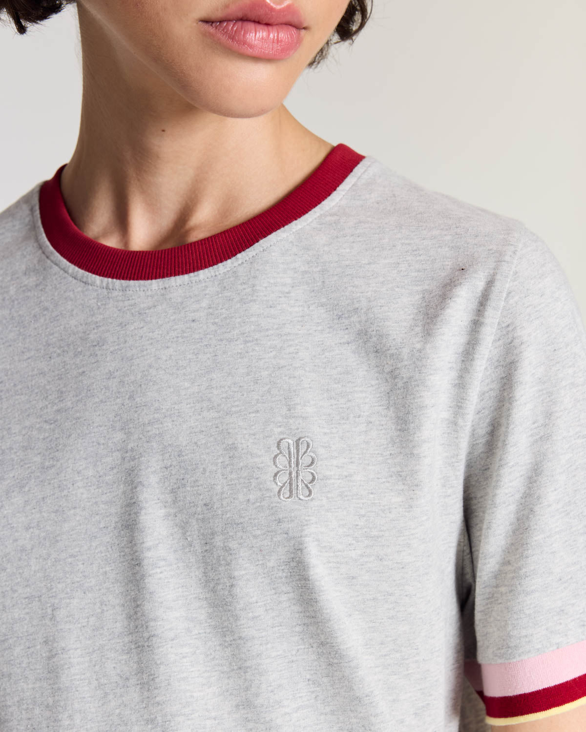 Tom grey and red T-shirt