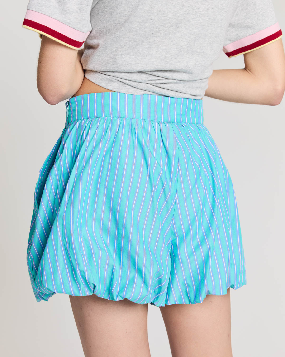 Shorts Marcelline stripes turquoise