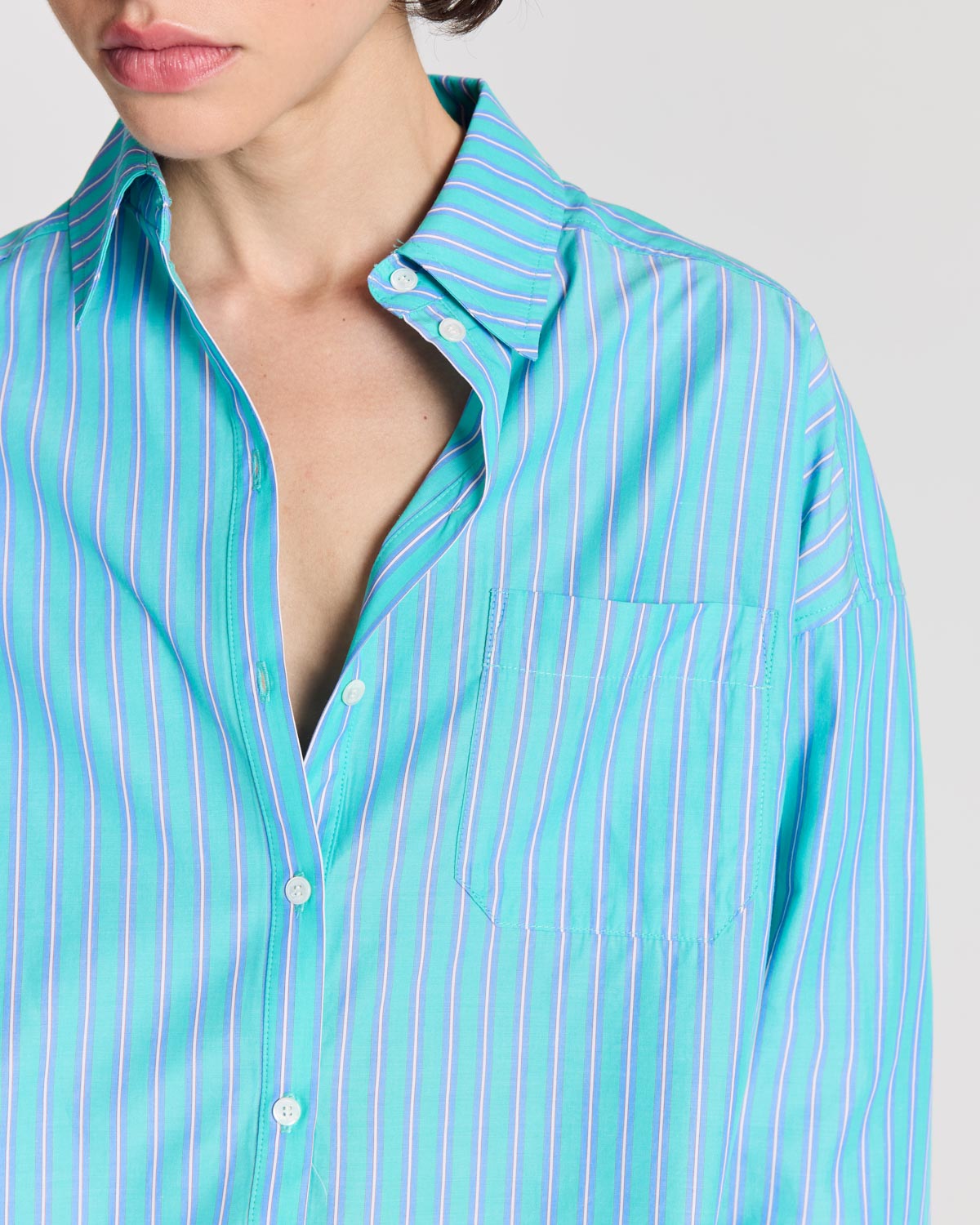Hector turquoise stripe shirt