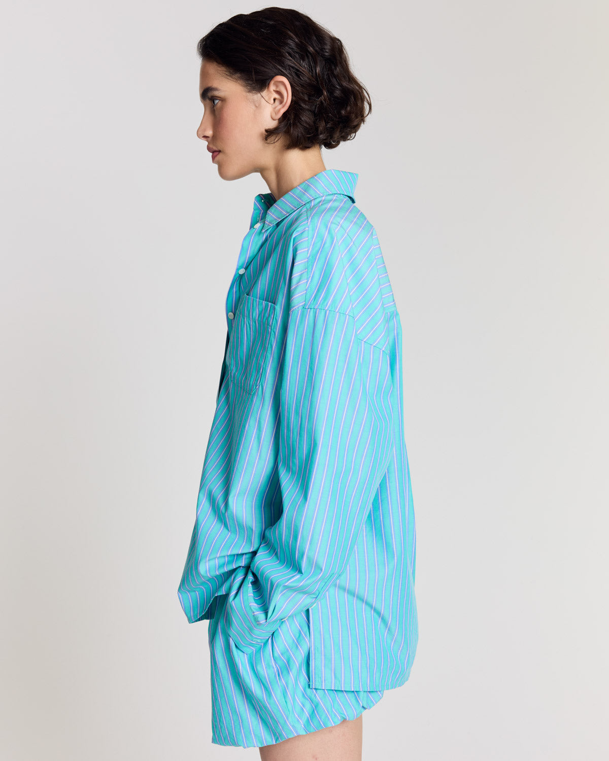 Hector turquoise stripe shirt