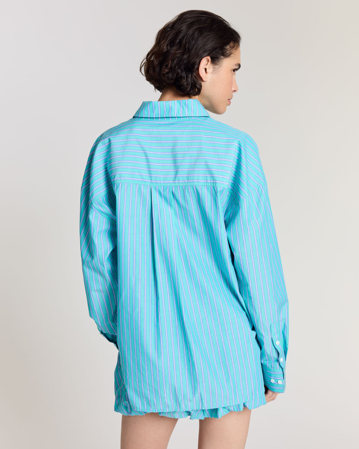 Hector turquoise stripe shirt