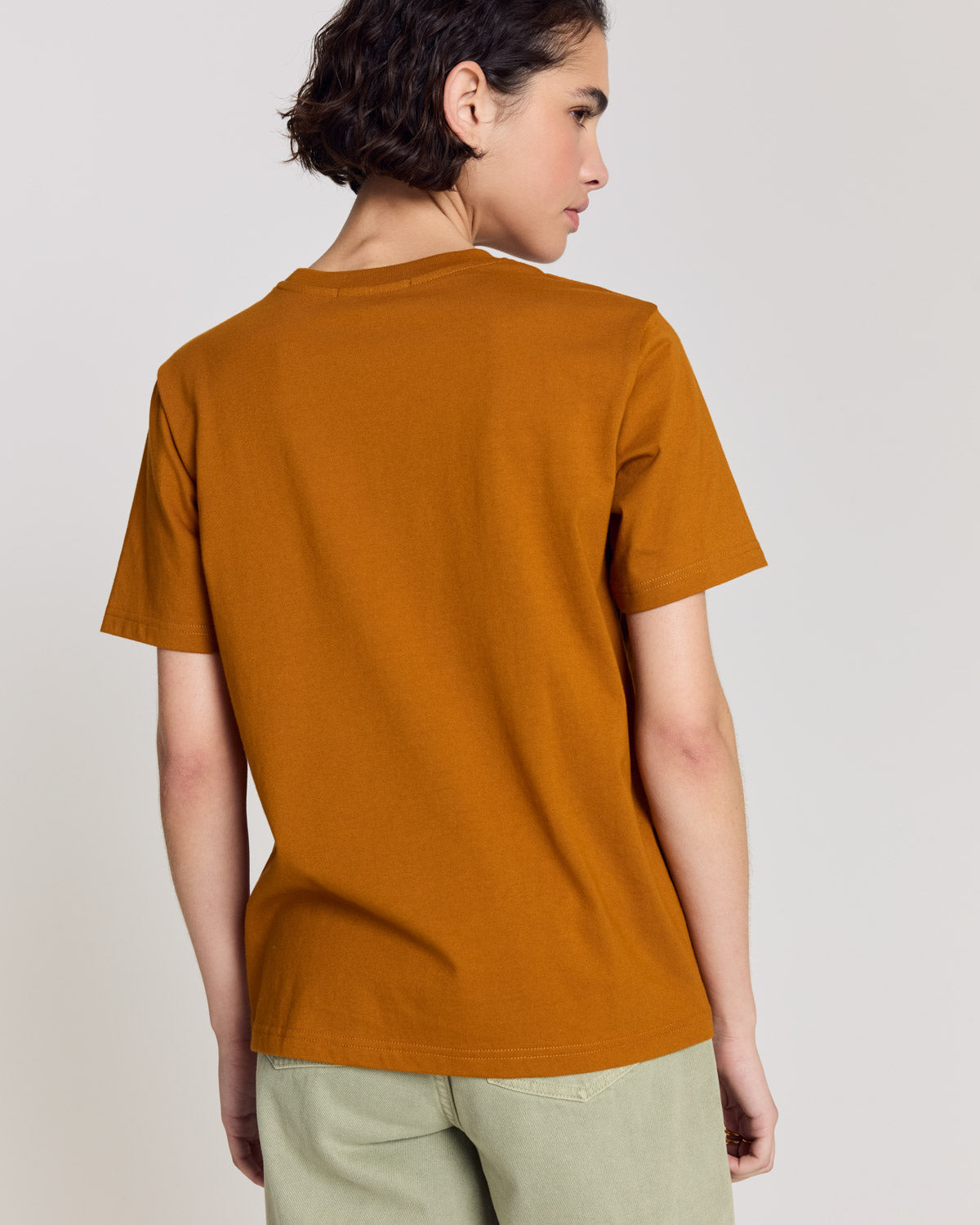 Embroidered cinnamon Bree T-shirt